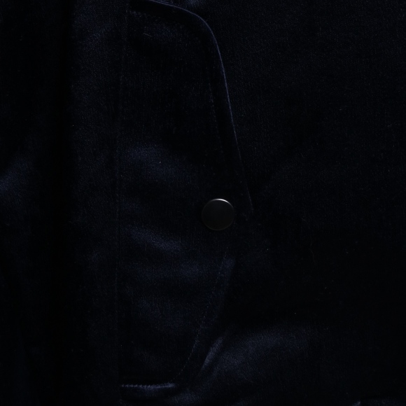 Mens Top Man Blue Velvety Bomber Jacket Size M - Picture 4 of 7